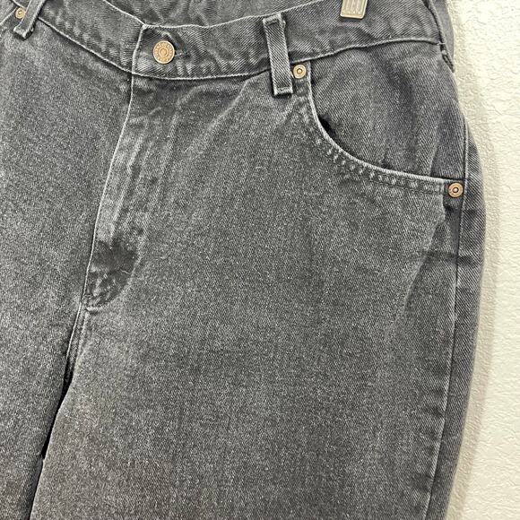 VTG Lee Women's Mom Jeans Black Stone Wash High Waisted Tapered Leg 34" Waist - Picture 11 of 12